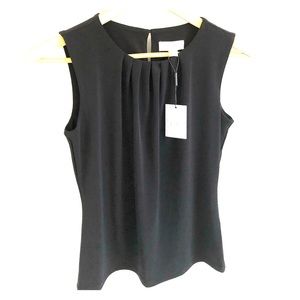 NWT Calvin Klein Black Sleeveless Shirt 2 Petite